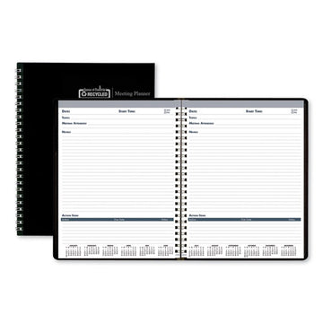 House of Doolittle™ Recycled Meeting Note Planner, 11 X 8.5, Black Cover, 12-month (jan To Dec): 2022 freeshipping - TVN Wholesale